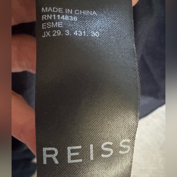 REISS | Esme Linen Dress navy 4 - Picture 12 of 14